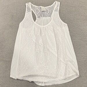 Ella Moss White Lace Sleeveless Top